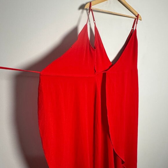 Revolve x Show Me Your Mumu Meghan Wrap Dress Tomato Red Pebble Sz Medium - Picture 8 of 11